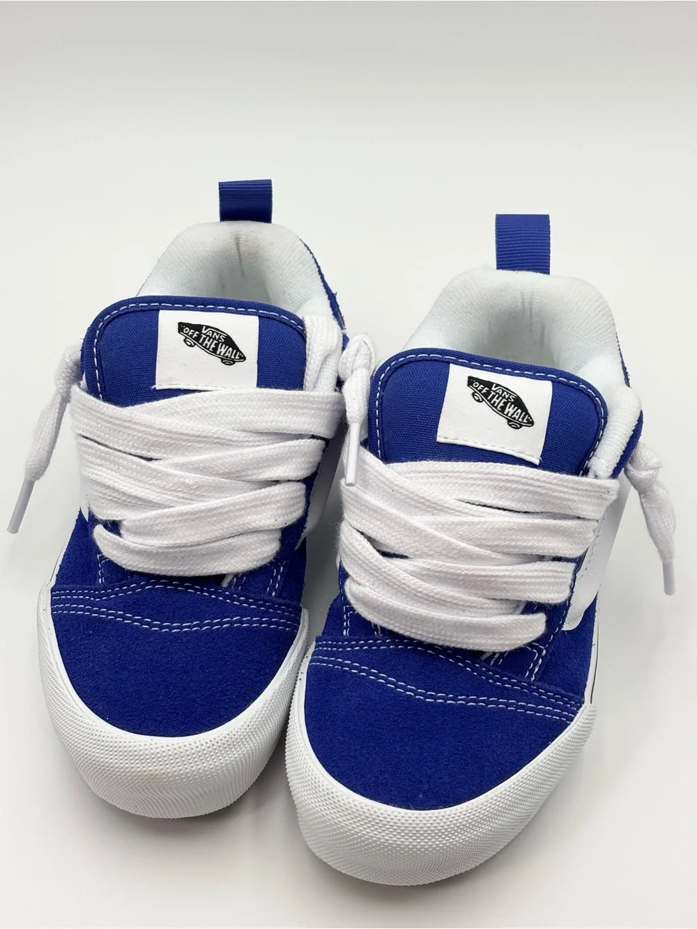 Vans Kids Knu Skool Shoe Royal Blue & White Lace-Up Skate Sneakers size 13‎